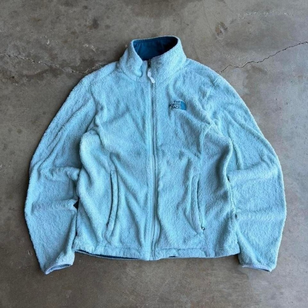 the north face baby blue fleece jacket size M
